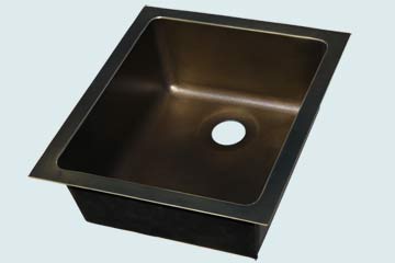 Kitchen Sinks - Bronze Kitchen Sinks- Custom Kitchen Sinks Bronze Kitchen Sinks - Small Undermount W/ Medium Patina # 5232