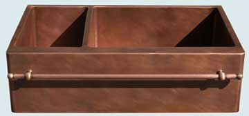 Kitchen Sinks - Copper Kitchen Sinks- Towel Bars Copper Kitchen Sinks - Vegetable Prep Sink & Towel Bar # 3665