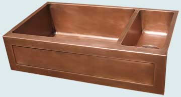 Kitchen Sinks - Copper Kitchen Sinks- Special Aprons Copper Kitchen Sinks - Framed Apron W 2 Compartments  # 3677