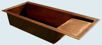 Kitchen Sinks - Copper Kitchen Sinks- Drainboards Copper Kitchen Sinks - Drop-In with Drainboard # 3407