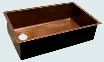 Kitchen Sinks - Copper Kitchen Sinks- Custom Kitchen Sinks Copper Kitchen Sinks - Large, Smooth Undermount Basin # 3558