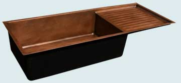 Kitchen Sinks - Copper Kitchen Sinks- Drainboards Copper Kitchen Sinks - Under Mount With Drainboard # 3637