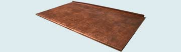 Countertops - Copper Countertops- Straight Copper Countertops - Reverse Hammer Breakfast Bar  # 2724