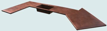 Countertops - Copper Countertops- U & Z Shape Copper Countertops - U-Surround Countertop # 2727