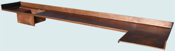 Countertops - Copper Countertops- L Shape Copper Countertops - Hammered W/ Splash, Sink, Drainboard, Apron  # 2976