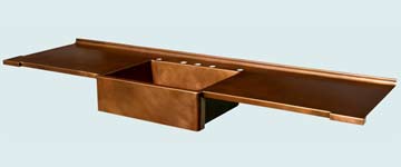Countertops - Copper Countertops- Straight Copper Countertops - Apron Sink, Corner Post Extensions # 3301