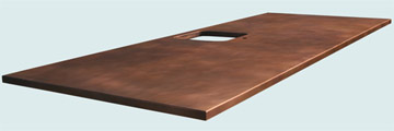 Countertops - Copper Countertops- Island Copper Countertops - Framed Opening for Undermount Sink # 3327