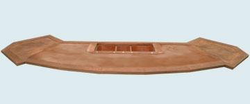 Countertops - Copper Countertops- Island Copper Countertops - Nailed 14 Foot Gull Wing  # 3863