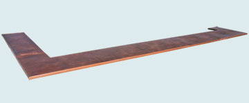 Countertops - Copper Countertops- Commercial Bartops Copper Countertops - Random Hammered & Normandie Edge # 3916