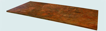 Countertops - Copper Countertops- Island Copper Countertops - Apricot Brandy Old World Patina # 3988