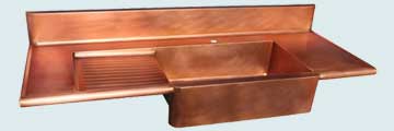 Kitchen Sinks - Copper Kitchen Sinks- Backsplashes Copper Kitchen Sinks - Kitchen Center, Drainboard & Marine Edge # 4013