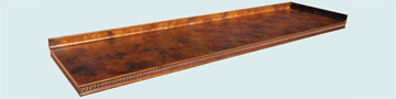Countertops - Copper Countertops- Straight Copper Countertops - Renoir Finish Braid Detail # 4184