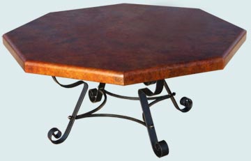 Custom Fabrication - Copper Custom Fabrication- Tables Copper Custom Fabrication - Octagonal Claire Top Wrought Iron # 4387