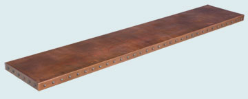 Custom Fabrication - Copper Custom Fabrication- Shelves Copper Custom Fabrication - Hammered Copper Shelf with Clavos # 4774