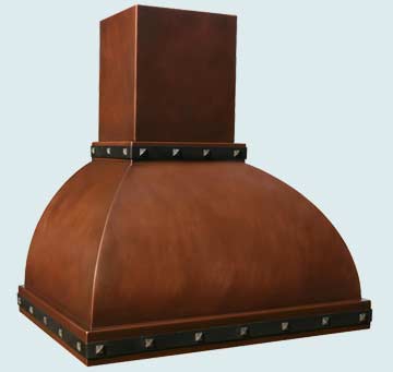 Custom Copper Range Hoods Double Roll 2757