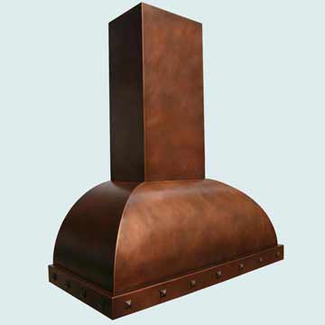 Custom Copper Range Hoods Double Roll 2762