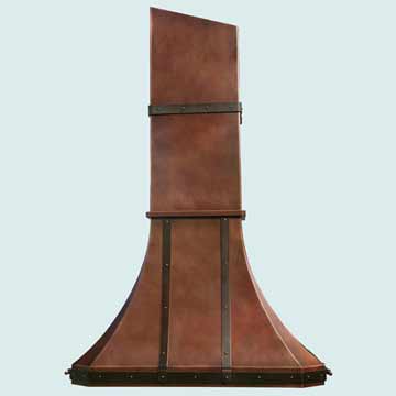 Handcrafted-Copper-Hoods-Angled Stack W/ Brass Straps & Rivets