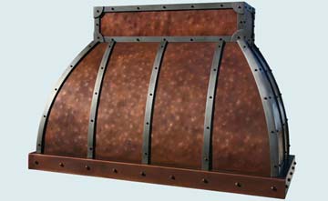 Custom Copper Range Hoods Double Roll 2789