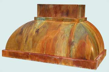 Custom Copper Range Hoods Double Roll 2802