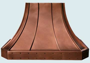 Handcrafted-Copper-Hoods-Standing Seams W/ Medium Patina & Copper Rivets 