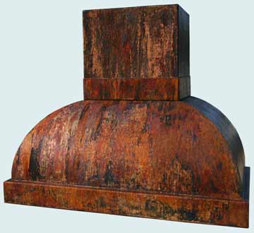 Custom Copper Range Hoods Double Roll 2971