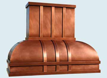 Custom Copper Range Hoods Double Roll 2982