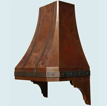 Custom Copper Range Hoods French Sweep 3001