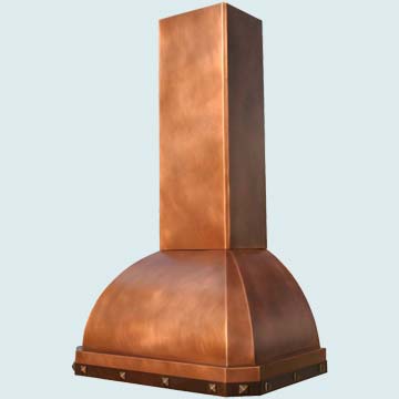 Custom Copper Range Hoods French Roll 3053