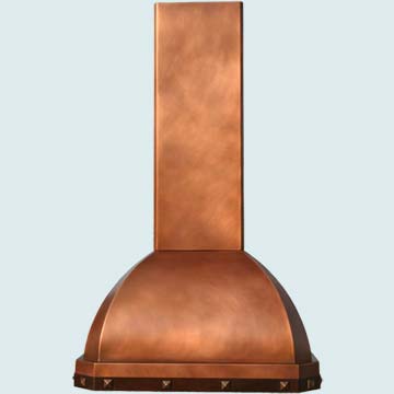 Handcrafted-Copper-Hoods-Tall Stack W/ Brass Strap & Clavos