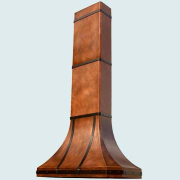 Custom Copper Range Hoods Tall French Sweep 3128