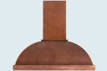 Handcrafted-Copper-Hoods-Smooth W/ Tall, Tapered Rolls