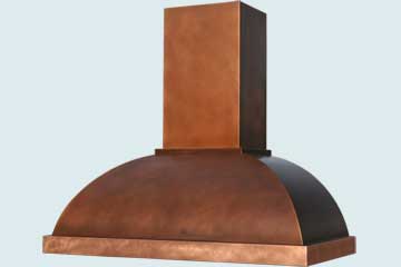 Custom Copper Range Hoods Double Roll 3164