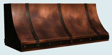 Custom Copper Range Hoods Sweep Front 3168