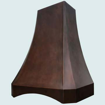 Custom Copper Range Hoods Tall French Sweep 3177