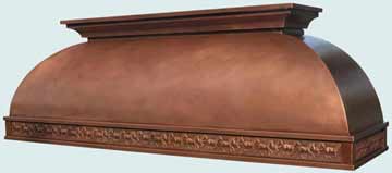 Custom Copper Range Hoods Double Roll 3208