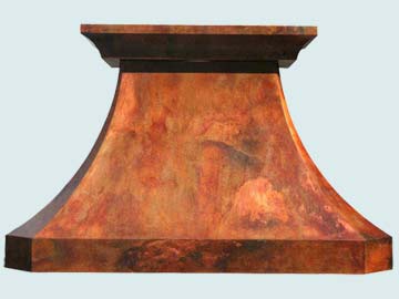 Handcrafted-Copper-Hoods-Crackling Fire Patina W/ Crown