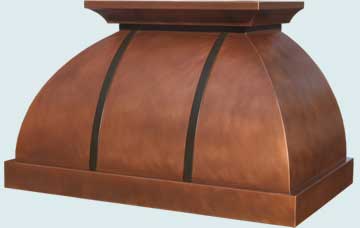 Custom Copper Range Hoods Double Roll 3242