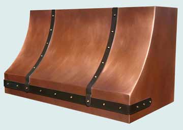 Custom Copper Range Hoods Sweep Front 3828