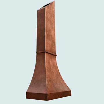 Handcrafted-Copper-Hoods-Reverse Hammered Hood, Molding, Angled Stack