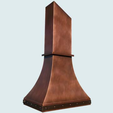 Custom Copper Range Hoods Double Sweep 3955