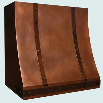 Custom Copper Range Hoods Sweep Front 3957