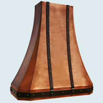 Custom Copper Range Hoods Tall French Sweep 3963