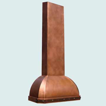 Custom Copper Range Hoods French Roll 4163