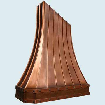 Custom Copper Range Hoods Tall French Sweep 4348