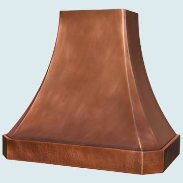 Custom Copper Range Hoods French Sweep 4362