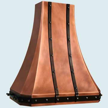 Custom Copper Range Hoods Tall French Sweep 4389