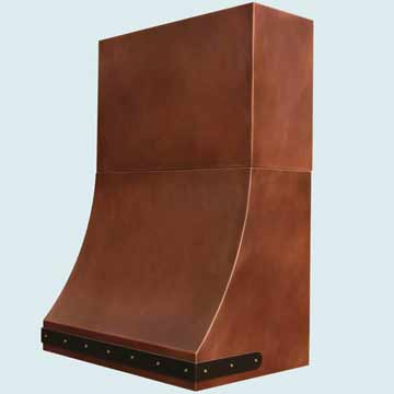 Custom Copper Range Hoods Sweep Front 4393