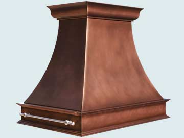 Handcrafted-Copper-Hoods-Reverse Scroll Crown and Fluted Base