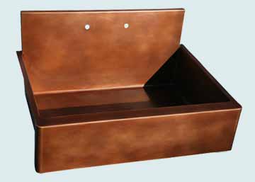 Kitchen Sinks - Copper Kitchen Sinks- Backsplashes Copper Kitchen Sinks - Flush Back Splash W Apron  # 2831