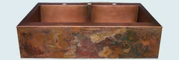 Kitchen Sinks - Copper Kitchen Sinks- Old World Patinas Copper Kitchen Sinks - Lori's Bold Old World Apron, Drop-In # 2840